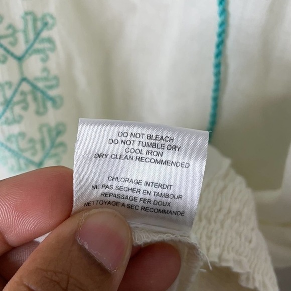 Miss June White Green Embroidered Blouse OS - Picture 12 of 12